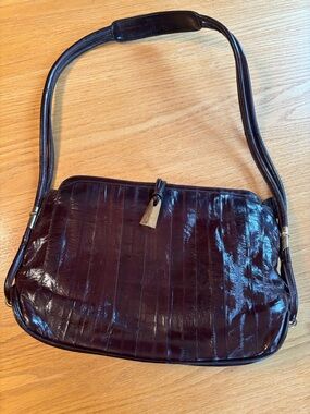 Elegant Vintage Genuine Eel Skin Leather Shoulder Bag - Korea